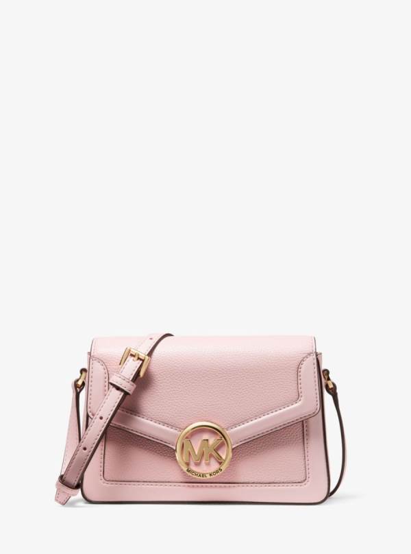 Damske Taška Cez Rameno Michael Kors Jessie Small Pebbled Leather Ruzove - Kabelky Michael Kors Outlet | OLMDP-1248